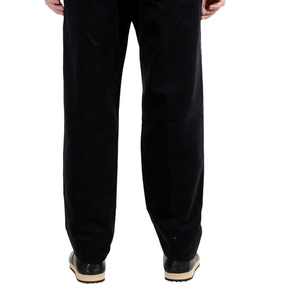 Burberry Men's Navy Blue Pleated Casual Pants